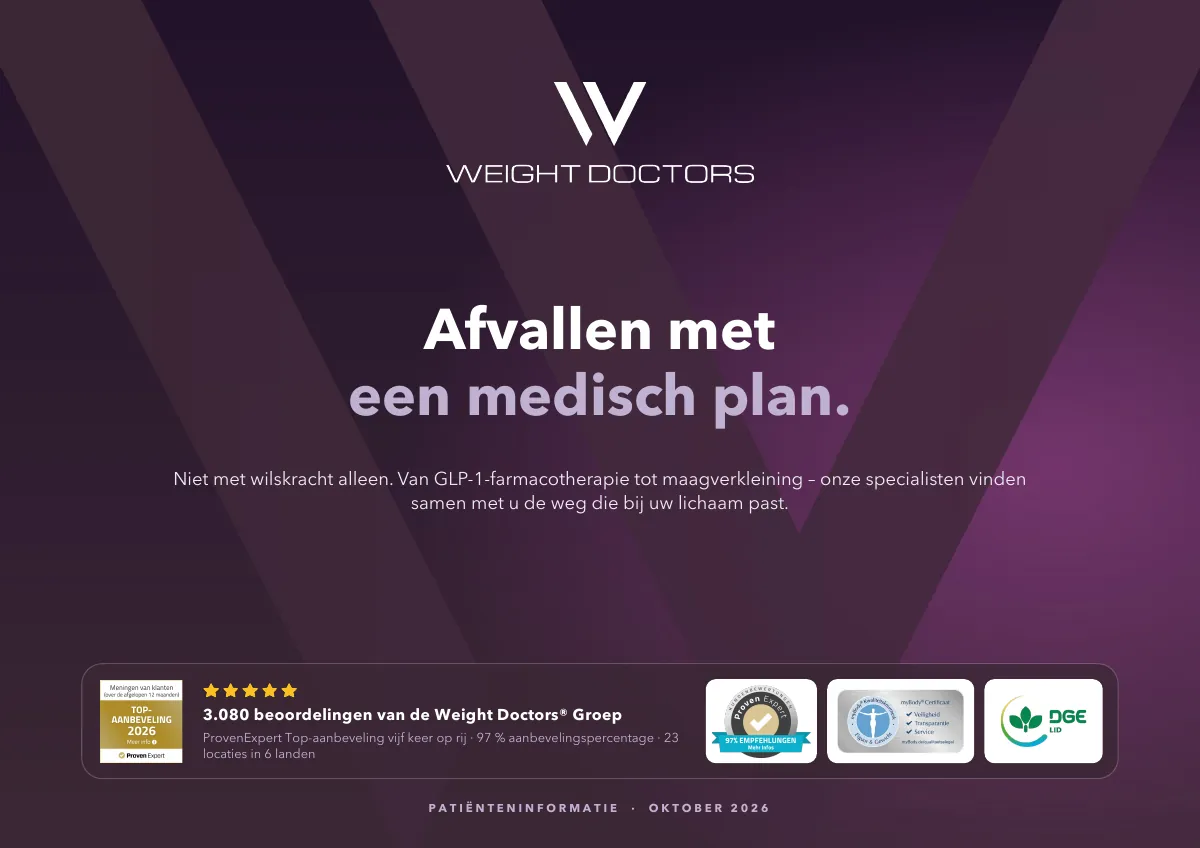 Voorpagina van de patiëntenbrochure: Afvallen met een medisch plan.