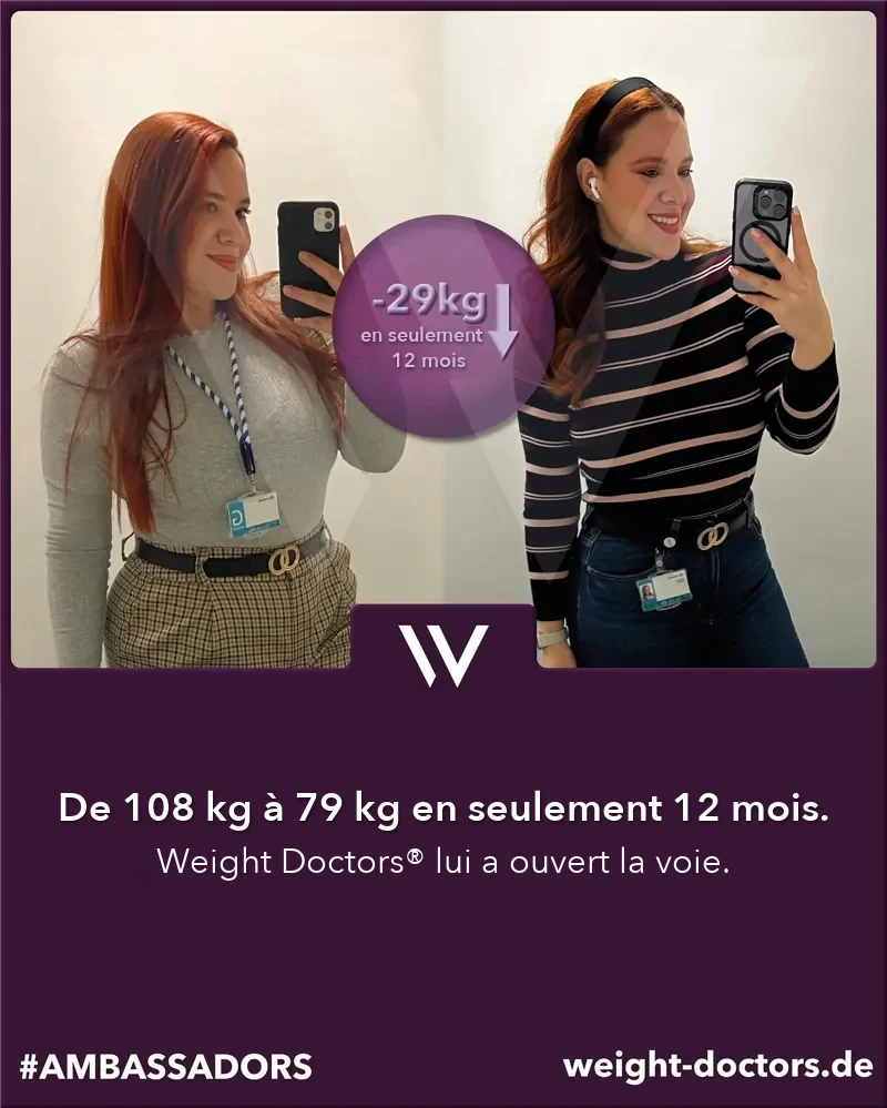 Avant-après Weight Doctors®&nbsp;: une patiente passe de 108 kg à 79 kg en douze mois