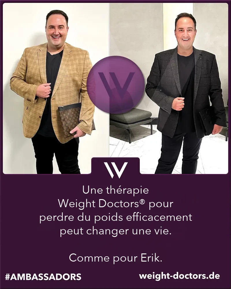 Avant-après Weight Doctors®&nbsp;: Erik avant et après sa thérapie Weight Doctors® pour perdre du poids